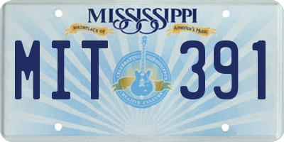 MS license plate MIT391