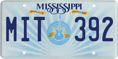 MS license plate MIT392
