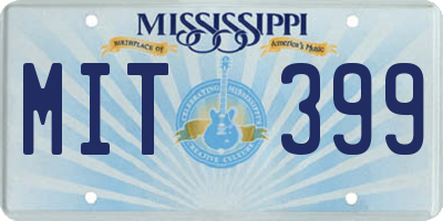 MS license plate MIT399