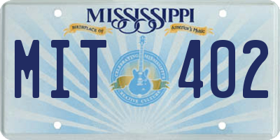 MS license plate MIT402