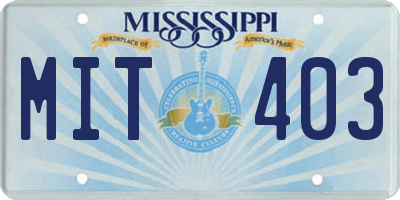 MS license plate MIT403