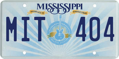 MS license plate MIT404
