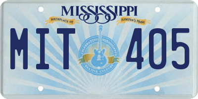 MS license plate MIT405