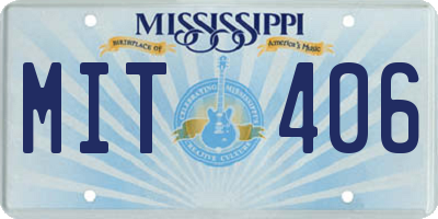 MS license plate MIT406