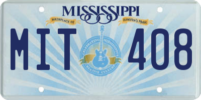MS license plate MIT408