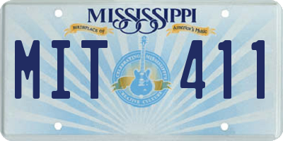 MS license plate MIT411