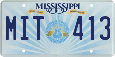 MS license plate MIT413