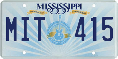 MS license plate MIT415