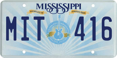 MS license plate MIT416