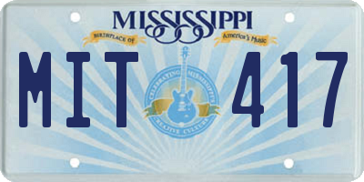 MS license plate MIT417