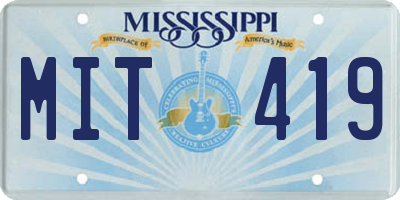 MS license plate MIT419