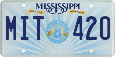 MS license plate MIT420