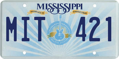 MS license plate MIT421