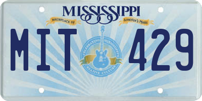 MS license plate MIT429