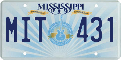 MS license plate MIT431