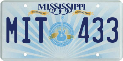 MS license plate MIT433