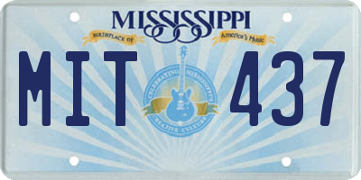 MS license plate MIT437