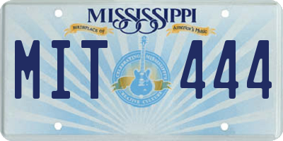 MS license plate MIT444