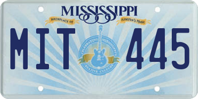MS license plate MIT445
