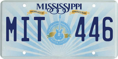 MS license plate MIT446