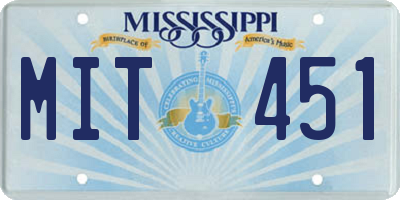 MS license plate MIT451