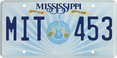 MS license plate MIT453