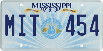 MS license plate MIT454