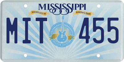 MS license plate MIT455