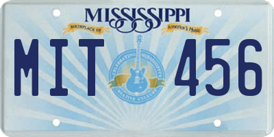 MS license plate MIT456