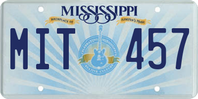 MS license plate MIT457