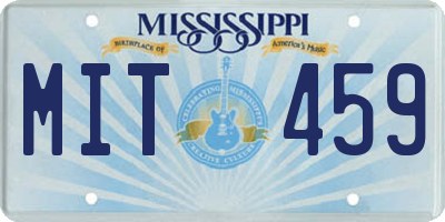 MS license plate MIT459
