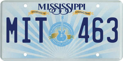 MS license plate MIT463