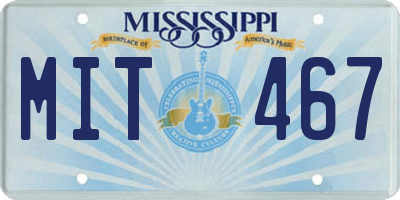 MS license plate MIT467