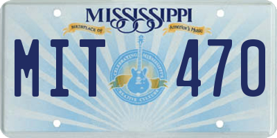 MS license plate MIT470
