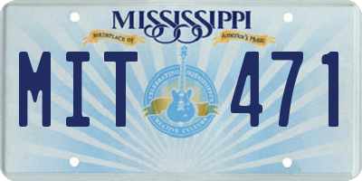 MS license plate MIT471