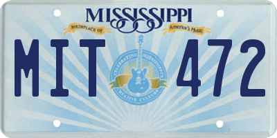 MS license plate MIT472
