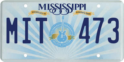 MS license plate MIT473