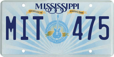MS license plate MIT475