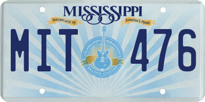 MS license plate MIT476