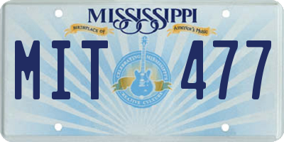 MS license plate MIT477
