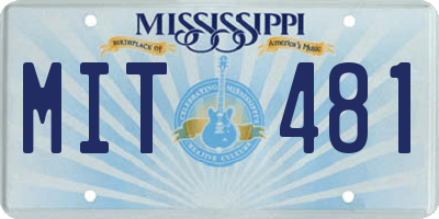 MS license plate MIT481