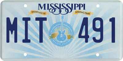 MS license plate MIT491