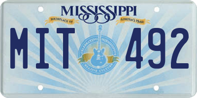 MS license plate MIT492