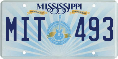 MS license plate MIT493