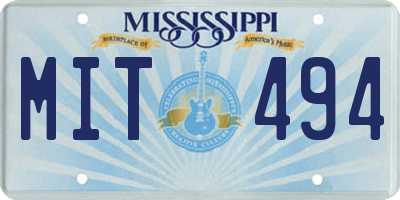 MS license plate MIT494