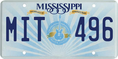 MS license plate MIT496