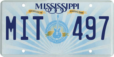 MS license plate MIT497