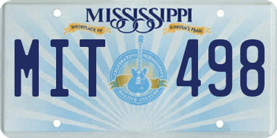 MS license plate MIT498