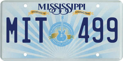MS license plate MIT499
