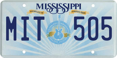 MS license plate MIT505